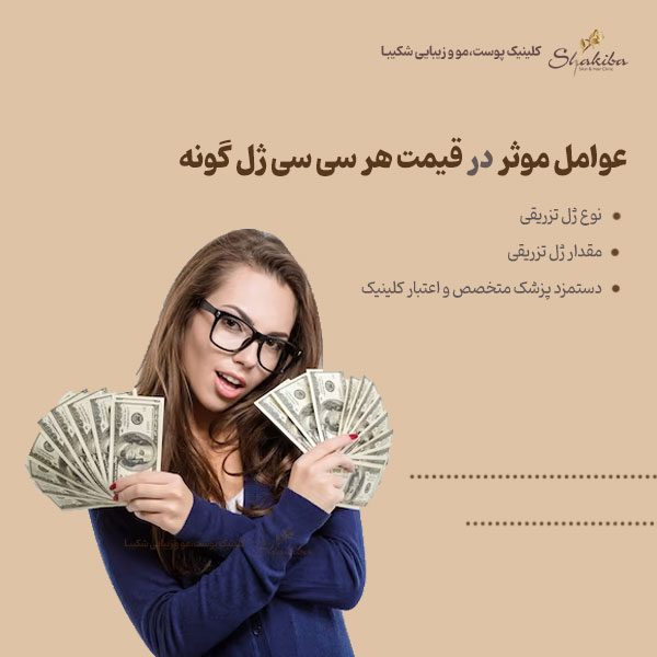قیمت هر سی سی ژل گونه