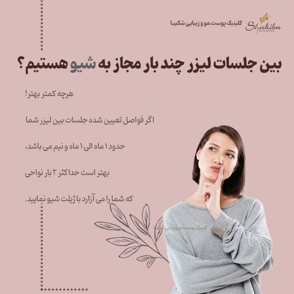 بین جلسات لیزر چند بار مجاز به شیوه هستیم